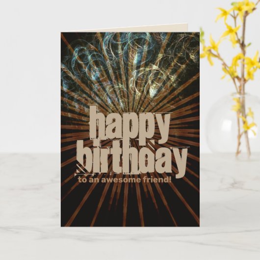 Energy Ray Bubbles Happy Birthday Kaart (Gele Bloem)