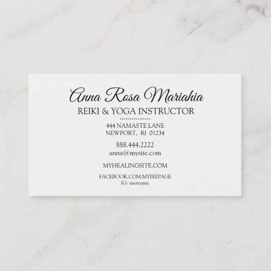 *~* Energy Rays Healing Burst Sparkles Reiki Visitekaartje (Achterkant)