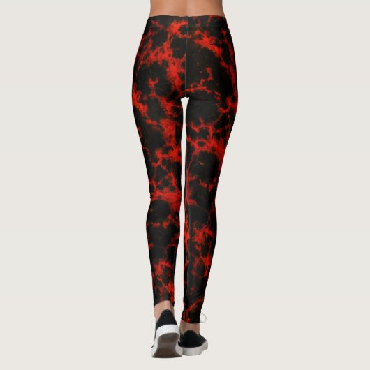 Energy Red en Black Flames Leggings (Achterkant)