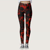 Energy Red en Black Flames Leggings (Voorkant)