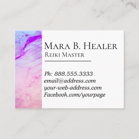 *~* Energy Reiki Practitioner Reiki Master Healer Visitekaartje (Achterkant)