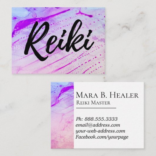 *~* Energy Reiki Practitioner Reiki Master Healer Visitekaartje (Voorkant / Achterkant)