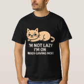 Energy Saving Mode Cat Funny Lazy Humor T-Shirt (Voorkant)