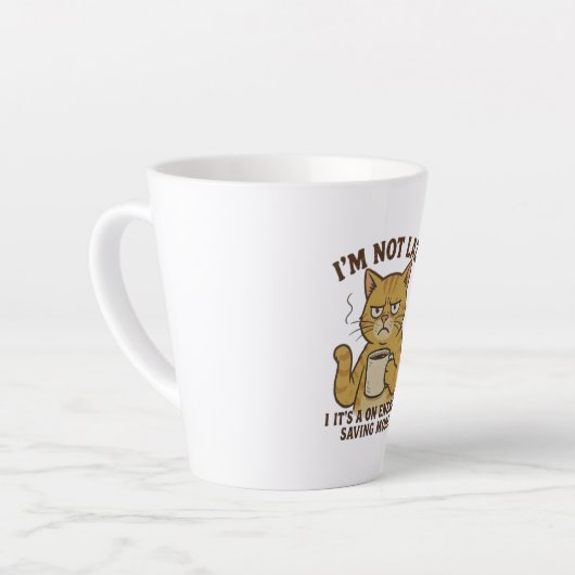 Energy-Saving Mode Cat Latte Mug Latte Mok (Linkerhoek)