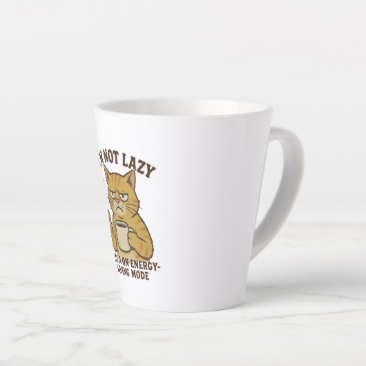 Energy-Saving Mode Cat Latte Mug Latte Mok (Rechterhoek)