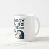 Energy saving Mode on- Cute penguin design Koffiemok (Voorkant rechts)