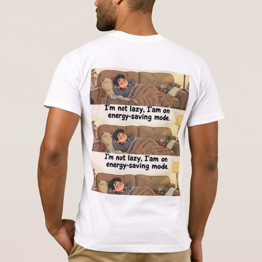 Energy-Saving Mode Tee – Men’s Relaxed Fit T-shirt (Achterkant)