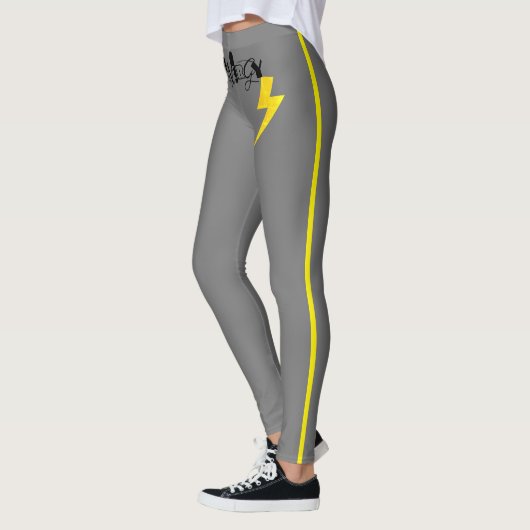 Energy Thunder Sign Power Yellow Line Leggings (Links)