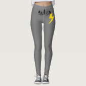 Energy Thunder Sign Power Yellow Line Leggings (Voorkant)