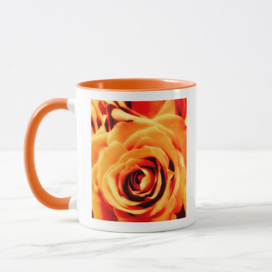 Energy Yellow Roses 11oz Two-Tone Mug Orange Mok (Links)