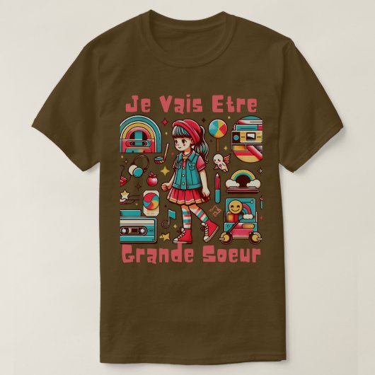 Enfant Future Grande Soeur 2025 Annonce Je Vais Et T-shirt (Design voorkant)