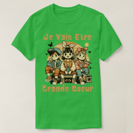 Enfant Future Grande Soeur 2025 Annonce Je Vais Et T-shirt (Design voorkant)