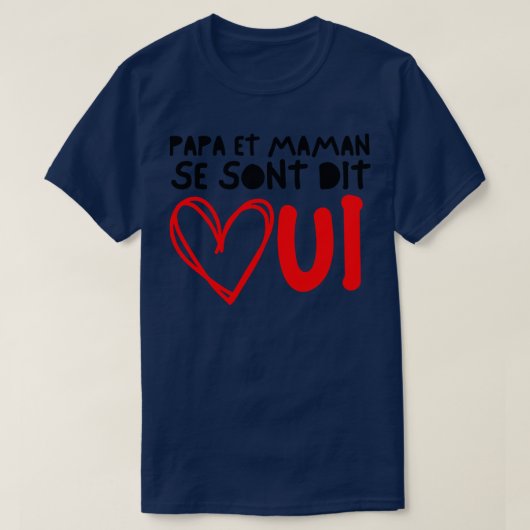Enfant Futurs Maries Annonce Mariage Papa et Maman T-shirt (Design voorkant)