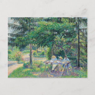 Enfants attablés dans le jardin Camille Pissarro Briefkaart