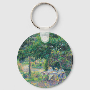 Enfants attablés dans le jardin Camille Pissarro Sleutelhanger