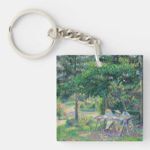 Enfants attablés dans le jardin Camille Pissarro Sleutelhanger