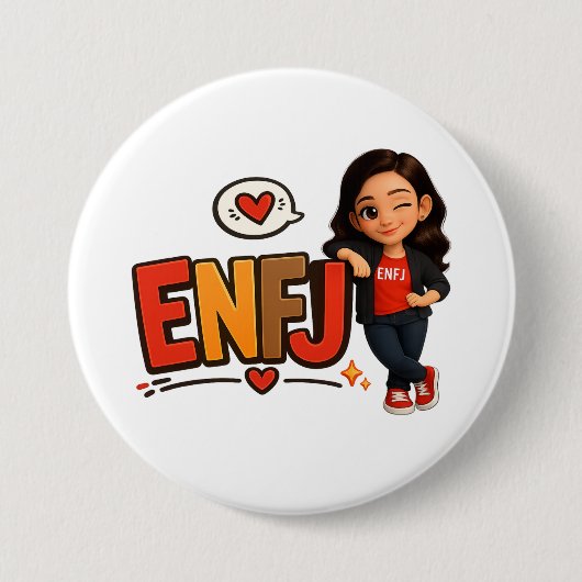 ENFJ RONDE BUTTON 7,6 CM (Voorkant)