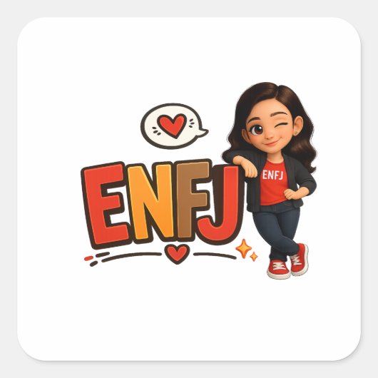 ENFJ VIERKANTE STICKER (Voorkant)