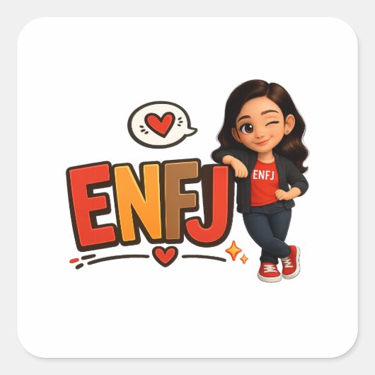ENFJ VIERKANTE STICKER (Voorkant)