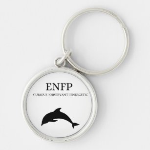 ENFP Quote Dolphin met Black Text Sleutelhanger