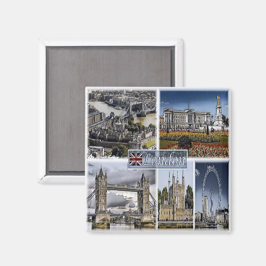 ENG015 LONDON, Engeland, Europa, Fridge Magneet (Voorkant / Achterkant)