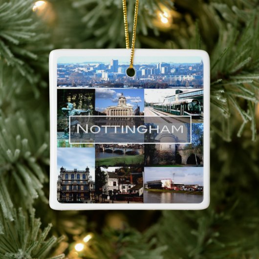 ENG021 NOTTINGHAM, Engeland, Europa, Fridge Magnet Keramisch Ornament (Boom)