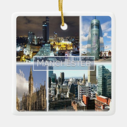 ENG023 MANCHESTER, Engeland, Europa, Keramisch Ornament (Voorkant)