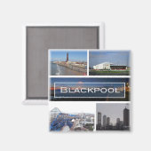 ENG031 BLACKPOOL, Lancashire, Engeland, Koelkast Magneet (Voorkant / Achterkant)