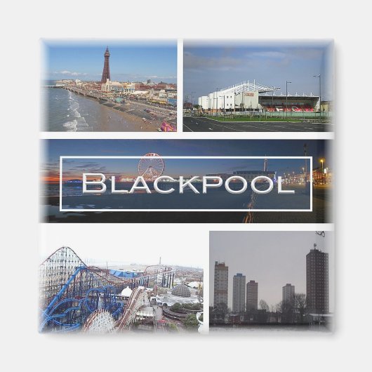 ENG031 BLACKPOOL, Lancashire, Engeland, Koelkast Magneet (Voorkant)