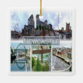 ENG047 NEWCASTLE, Engeland, Europa Keramisch Ornament (Achterkant)