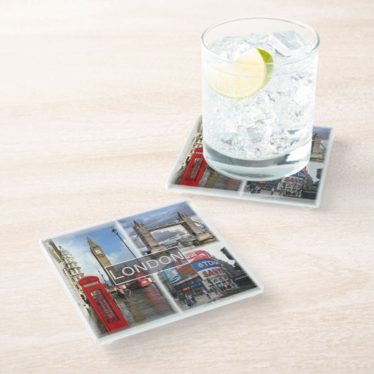 ENG048 LONDON, Engeland, Europa, Glazen Onderzetter (Schuin)