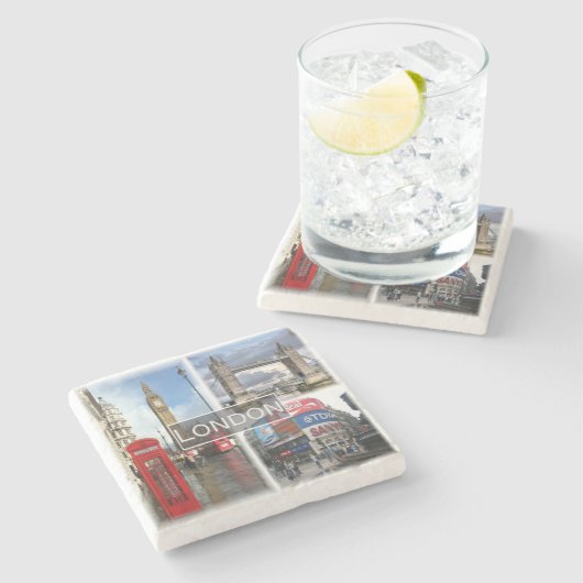 ENG048 LONDON, Engeland, Europa, Stenen Onderzetter (Zijkant)
