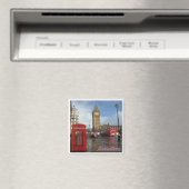 ENG063 LONDON BIG BEN, Double Decker Bus, Fridge Magneet (Insitu (Vaatwasser))