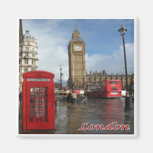 ENG063 LONDON BIG BEN, Double Decker Bus, Fridge Magneet