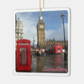ENG063 LONDON BIG BEN, dubbeldeckerbus Keramisch Ornament (Links)