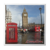 ENG063 LONDON BIG BEN, dubbeldeckerbus Tegeltje (Voorkant)