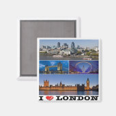 ENG065 LONDON "I LIVE", Engeland, Fridge Magneet (Voorkant / Achterkant)