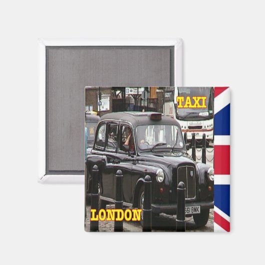 ENG094 LONDON BLACK PET TAXI, Fridge Magneet (Voorkant / Achterkant)