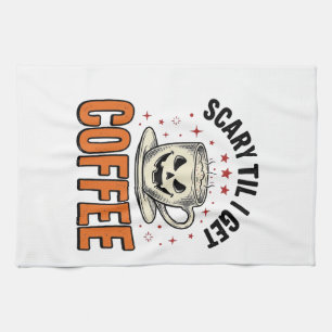Eng beangstigend tot koffie Vintage Halloween koff Theedoek