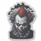 eng clown griezelig portret sticker (Voorkant)