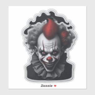 eng clown griezelig portret sticker