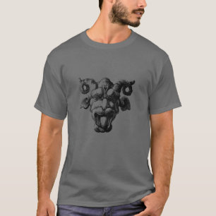 Eng demonisch gezicht met hoorns t-shirt