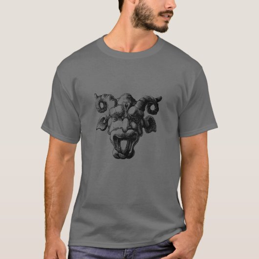 Eng demonisch gezicht met hoorns t-shirt (Voorkant)