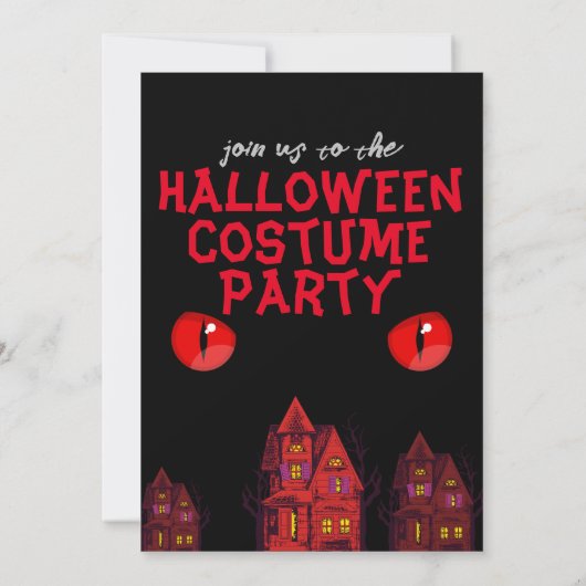 eng | Eenvoudige halloween Adult party uitnodiging (Achterkant)