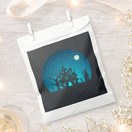 Eng en Fun Blauw en Zwart Haunted House Bedankzakje (Geknipt)