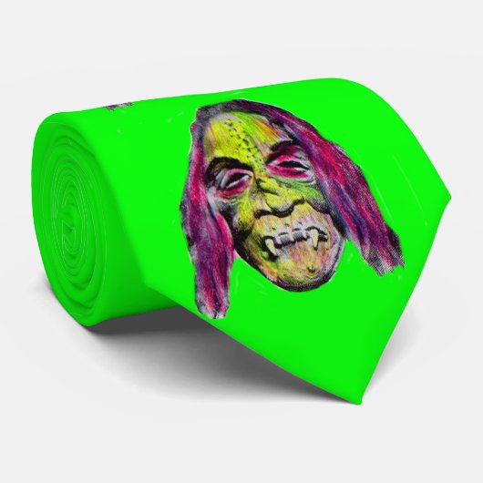 eng eng griezelmonster print stropdas (Opgerold)