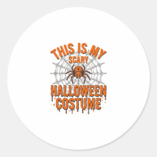 Eng eng Halloween kostuum spinnenweb vintage ontwe Ronde Sticker