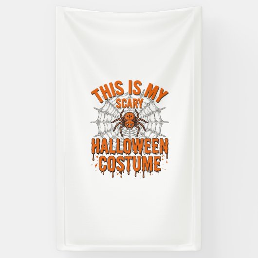 Eng eng Halloween kostuum spinnenweb vintage ontwe Spandoek (Verticaal)