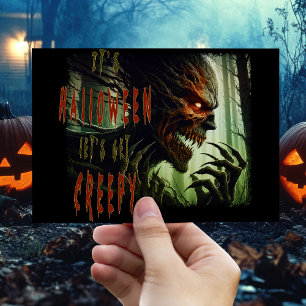 Eng eng monsterlijk houten monster, demon of geest briefkaart