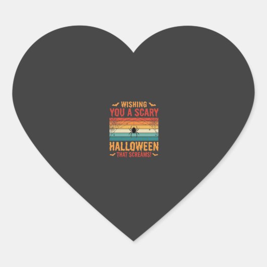 Eng engelenweb Halloween zonsondergang ontwerp_1 Hart Sticker (Voorkant)